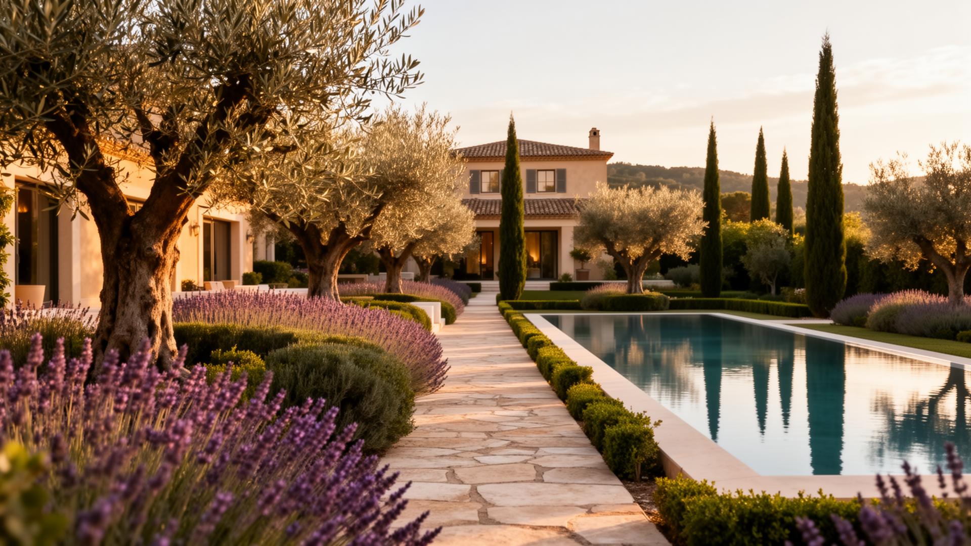 Jardin méditerranéen aménagé par DY Jardins dans le Var